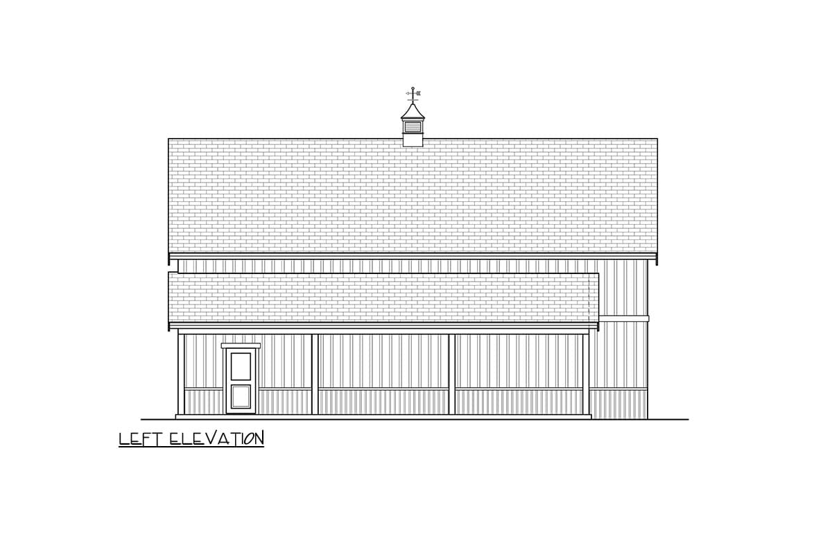 Plan 280195JWD: Rustic Barndominium-Style Garage Shop with Loft - 1521 Sq Ft - Image #7 - Barndominium, Country, Rustic