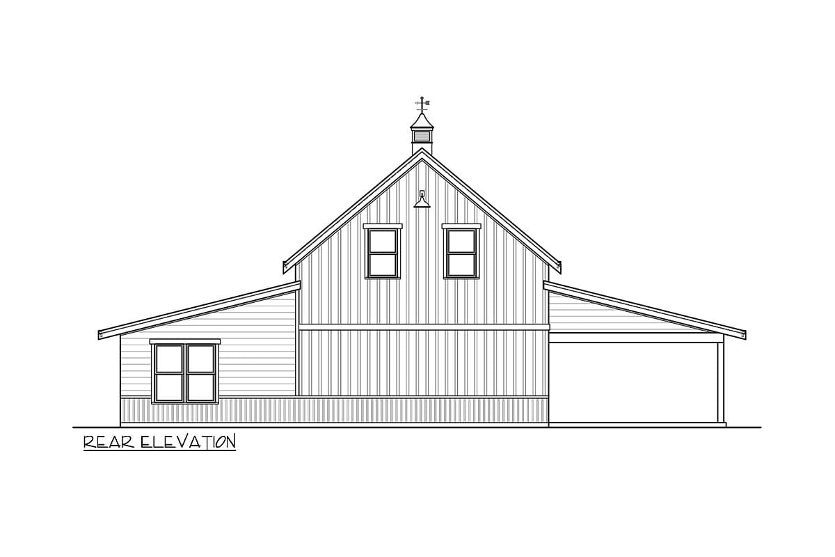 Plan 280195JWD: Rustic Barndominium-Style Garage Shop with Loft - 1521 Sq Ft - Image #5 - Barndominium, Country, Rustic