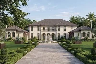 Luxury Euro-Style House Plan with Two 3-Car Garages - 5460 Sq Ft
