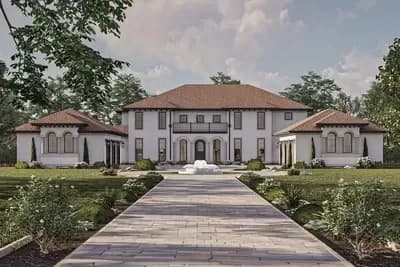 Luxury Euro-Style House Plan with Two 3-Car Garages - 5460 Sq Ft