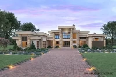 Modern Coastal House Plan with Views to the Back from All Rooms - 6033 Sq Ft