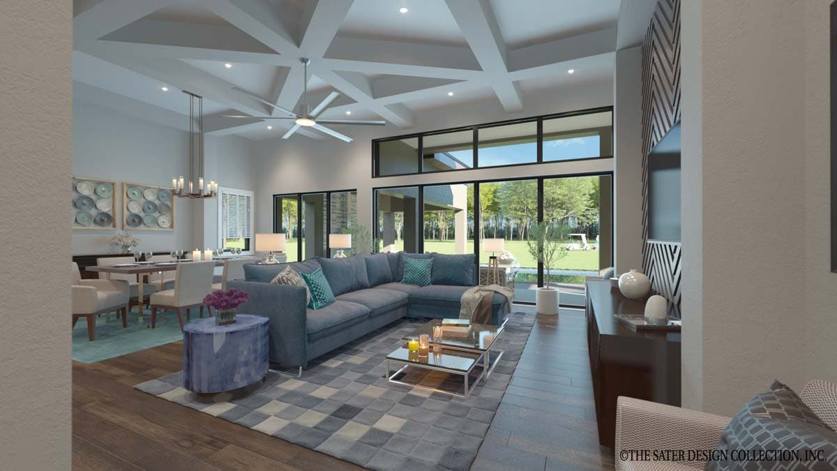 Plan 340127STR: Contemporary 3-Bed House Plan with Outdoor Living in Back - 2536 Sq Ft - Image #4 - Contemporary, Mid Century Modern, Modern