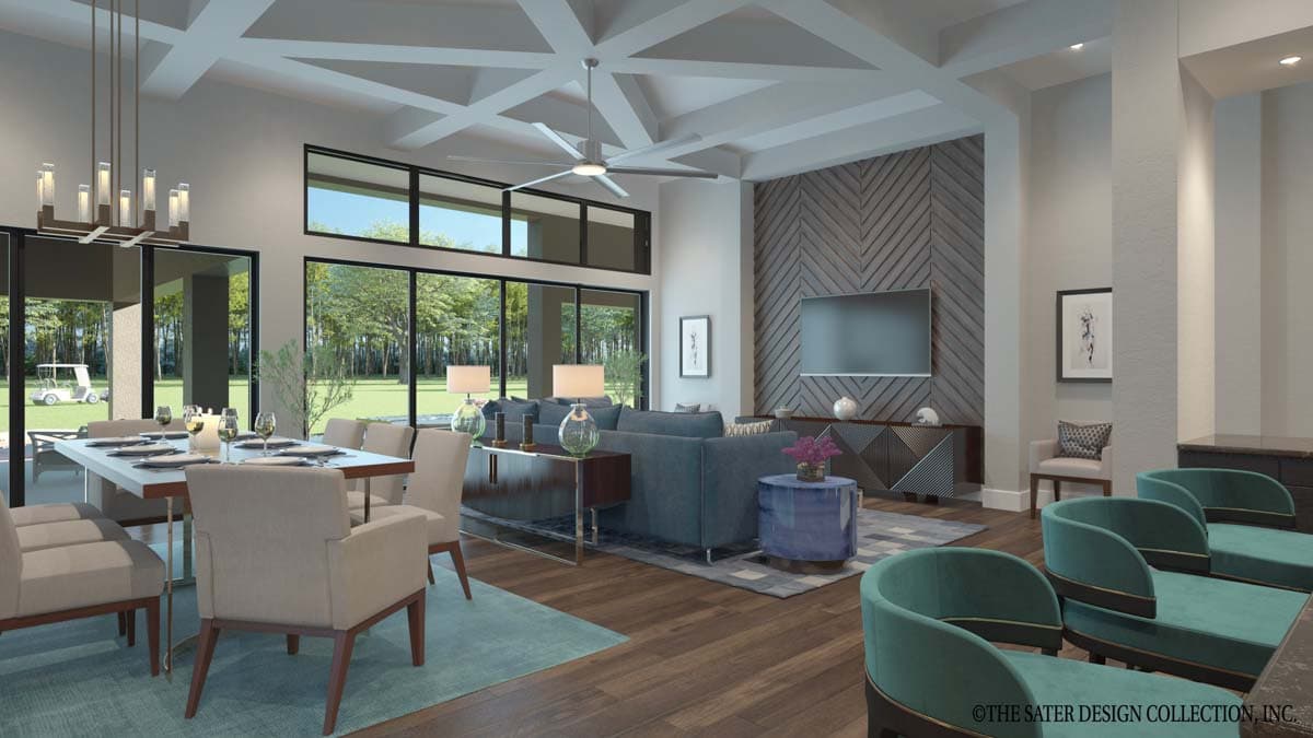 Plan 340127STR: Contemporary 3-Bed House Plan with Outdoor Living in Back - 2536 Sq Ft - Image #5 - Contemporary, Mid Century Modern, Modern