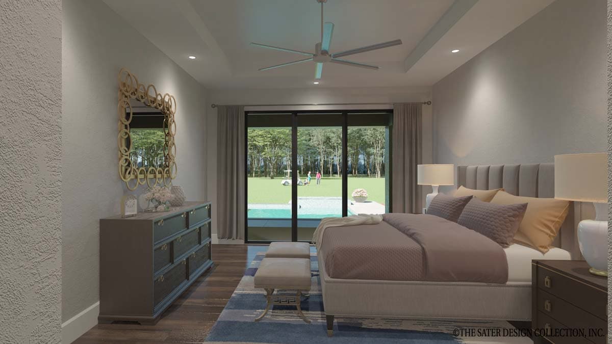 Plan 340127STR: Contemporary 3-Bed House Plan with Outdoor Living in Back - 2536 Sq Ft - Image #8 - Contemporary, Mid Century Modern, Modern