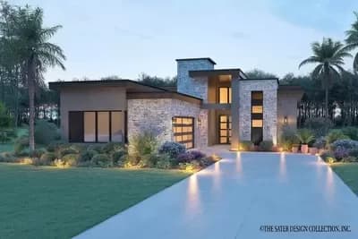 Contemporary 3-Bed House Plan with Outdoor Living in Back - 2536 Sq Ft
