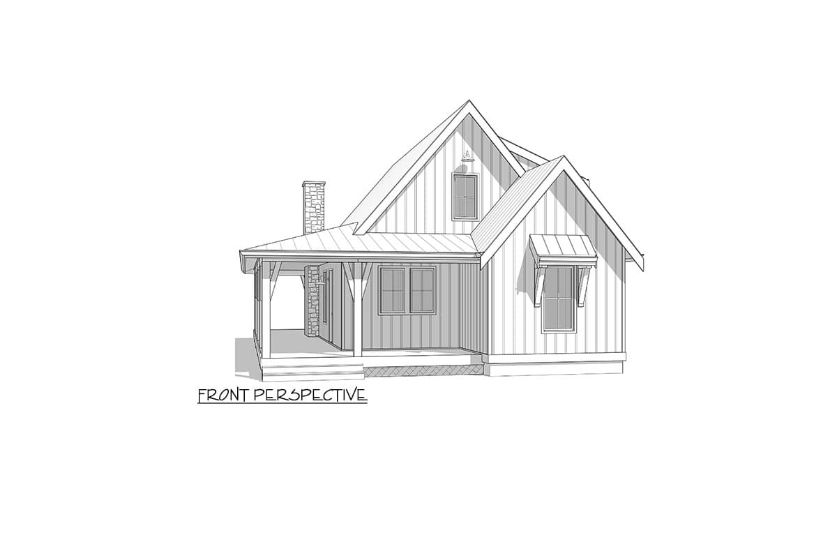 Plan 270087AF: Country Cottage with Wrap Around Porch and Flexible Loft - 1648 Sq Ft - Image #4 - Cottage, Country, Rustic, Vacation