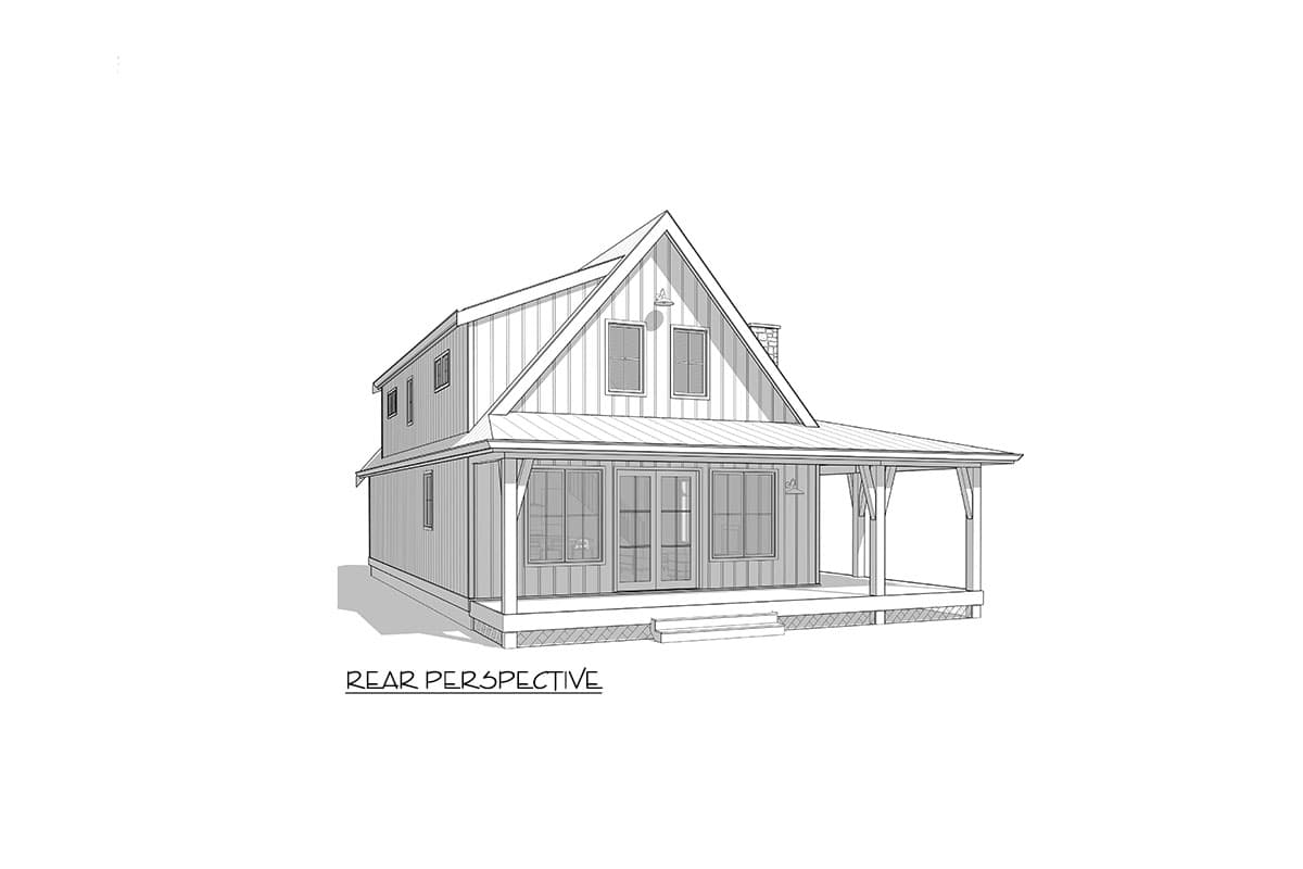 Plan 270087AF: Country Cottage with Wrap Around Porch and Flexible Loft - 1648 Sq Ft - Image #5 - Cottage, Country, Rustic, Vacation