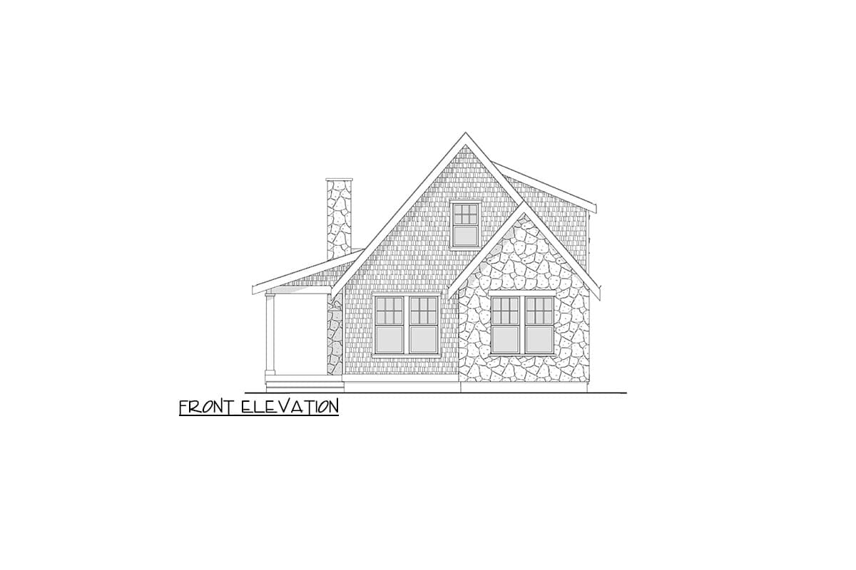 Plan 270088AF: Shingle-and-Stone Cottage with Vaulted Living Room - 1648 Sq Ft - Image #6 - Cottage, Country, Rustic, Shingle