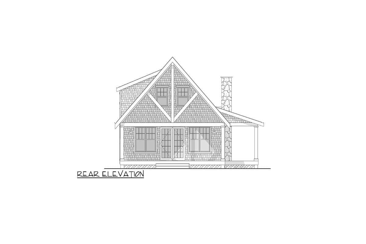 Plan 270088AF: Shingle-and-Stone Cottage with Vaulted Living Room - 1648 Sq Ft - Image #8 - Cottage, Country, Rustic, Shingle