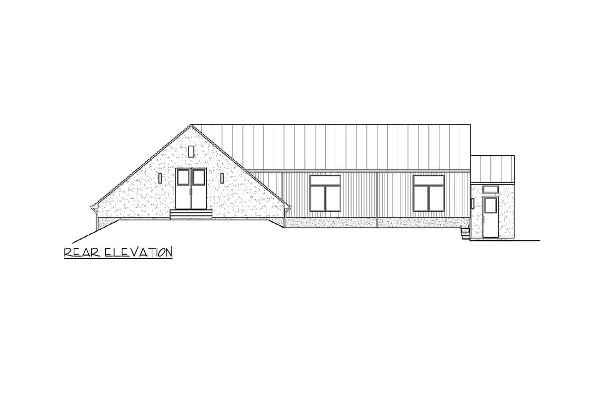 Plan 23949JD: Modern Garage Apartment with 2 RV Bays for an Up-Sloping Lot - 1842 Sq Ft - Image #4 - Contemporary, Mid Century Modern, Modern, Transitional