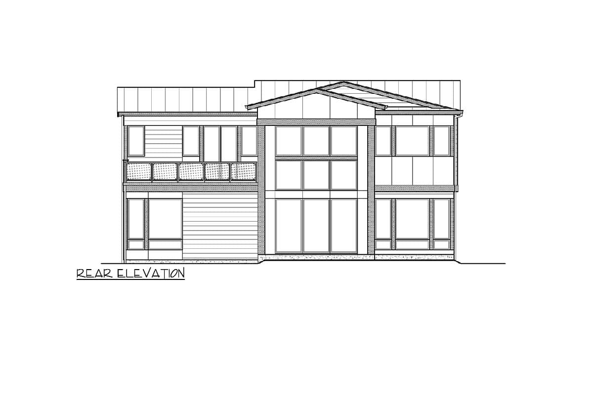 Plan 23950JD: 2-Story Modern House Plan with Upstairs Master with Private Deck - 2226 Sq Ft - Image #4 - Contemporary, Modern, Northwest
