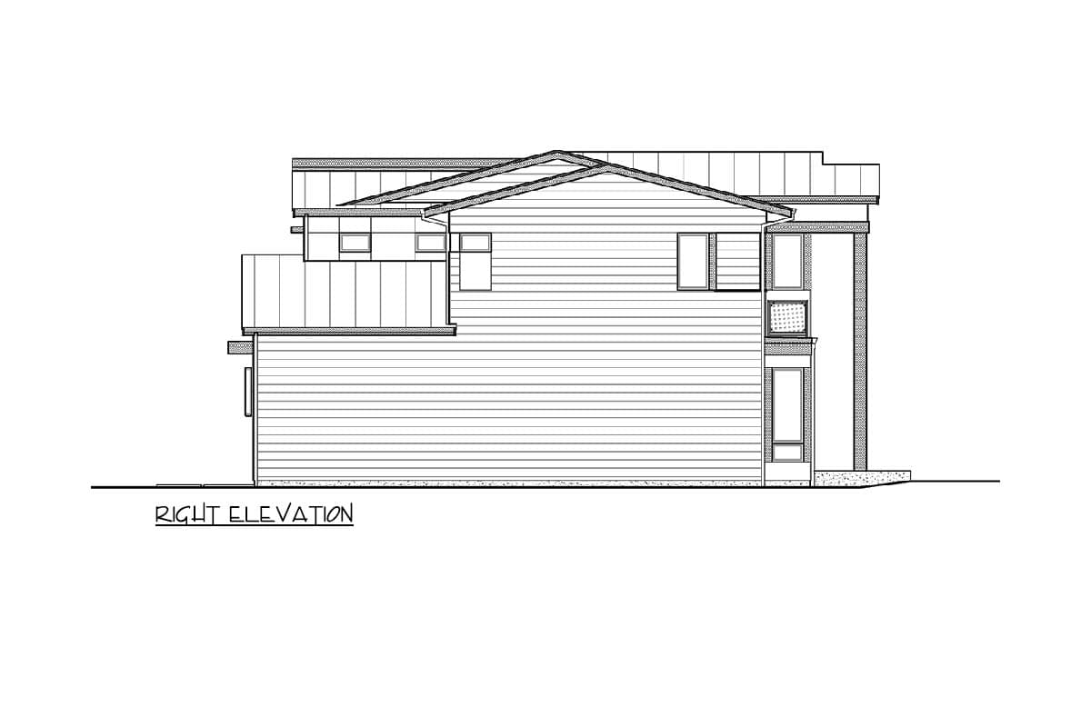 Plan 23950JD: 2-Story Modern House Plan with Upstairs Master with Private Deck - 2226 Sq Ft - Image #5 - Contemporary, Modern, Northwest