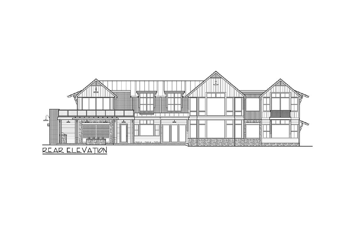 Plan 23951JD: 4 Bed Transitional Farmhouse Plan with Home Office and Outdoor Living - 4405 Sq Ft - Image #7
