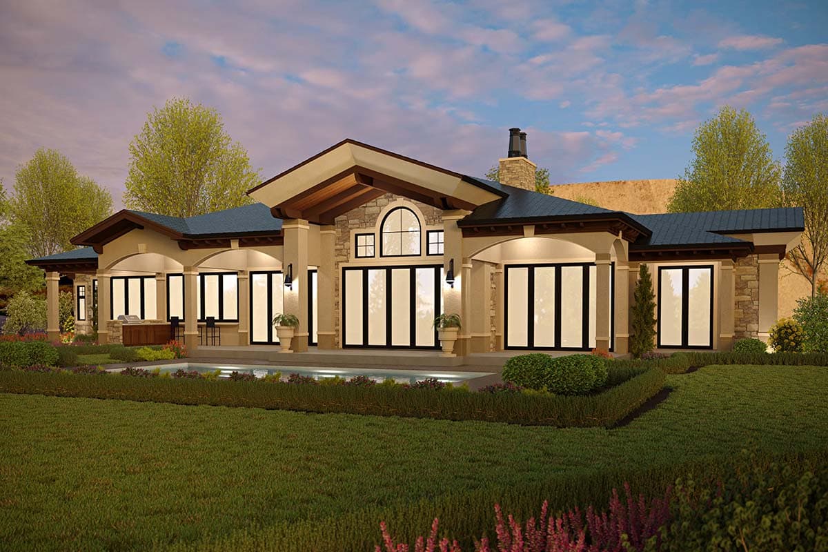 Plan 23953JD: Luxury Transitional House Plan with 3 Bedrooms - 4900 Sq Ft - Image #5 - European, Transitional, Tuscan