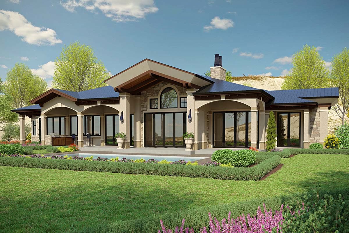 Plan 23953JD: Luxury Transitional House Plan with 3 Bedrooms - 4900 Sq Ft - Image #6 - European, Transitional, Tuscan