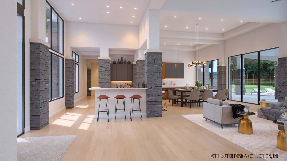 Plan 340128STR: Contemporary One-Story House Plan with Outdoor Entertaining Spaces - 4460 Sq Ft - Image #7 - Coastal Contemporary, Contemporary, Florida-Style, Mid Century Modern, Modern