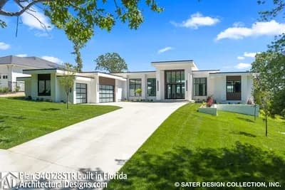 Contemporary One-Story House Plan with Outdoor Entertaining Spaces - 4460 Sq Ft