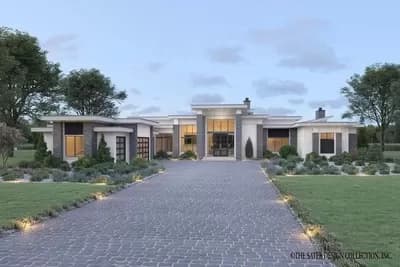 Contemporary One-Story House Plan with Outdoor Entertaining Spaces - 4460 Sq Ft
