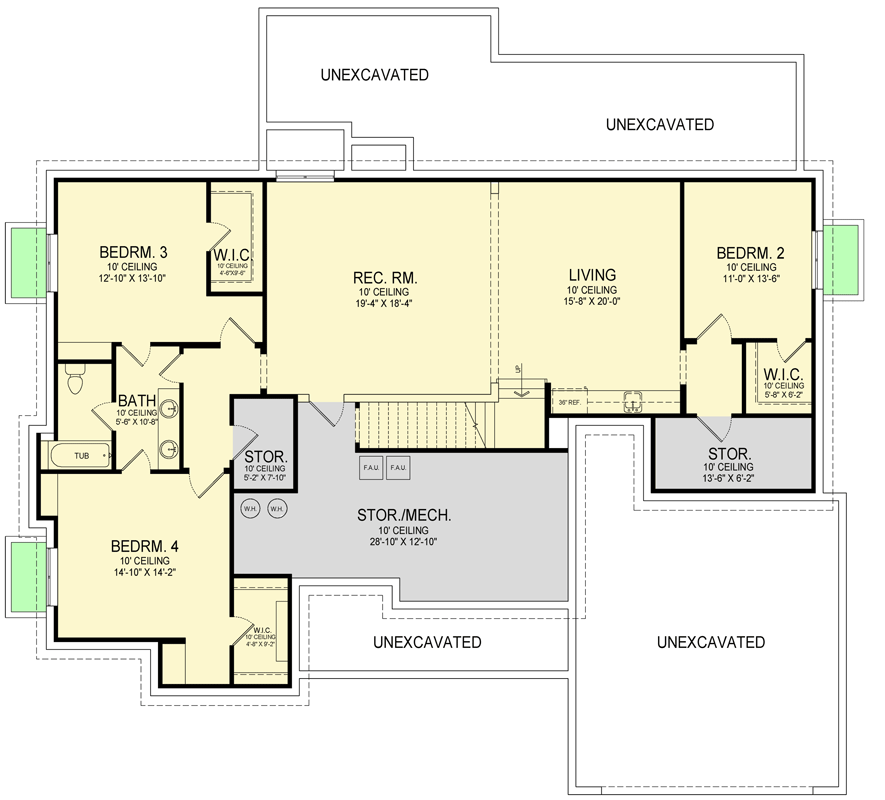 Plan 290166IY: 1-Story House Plan with Finished Lower Level - 4653 Sq Ft - Floor Plan - Lower Level - European, Transitional