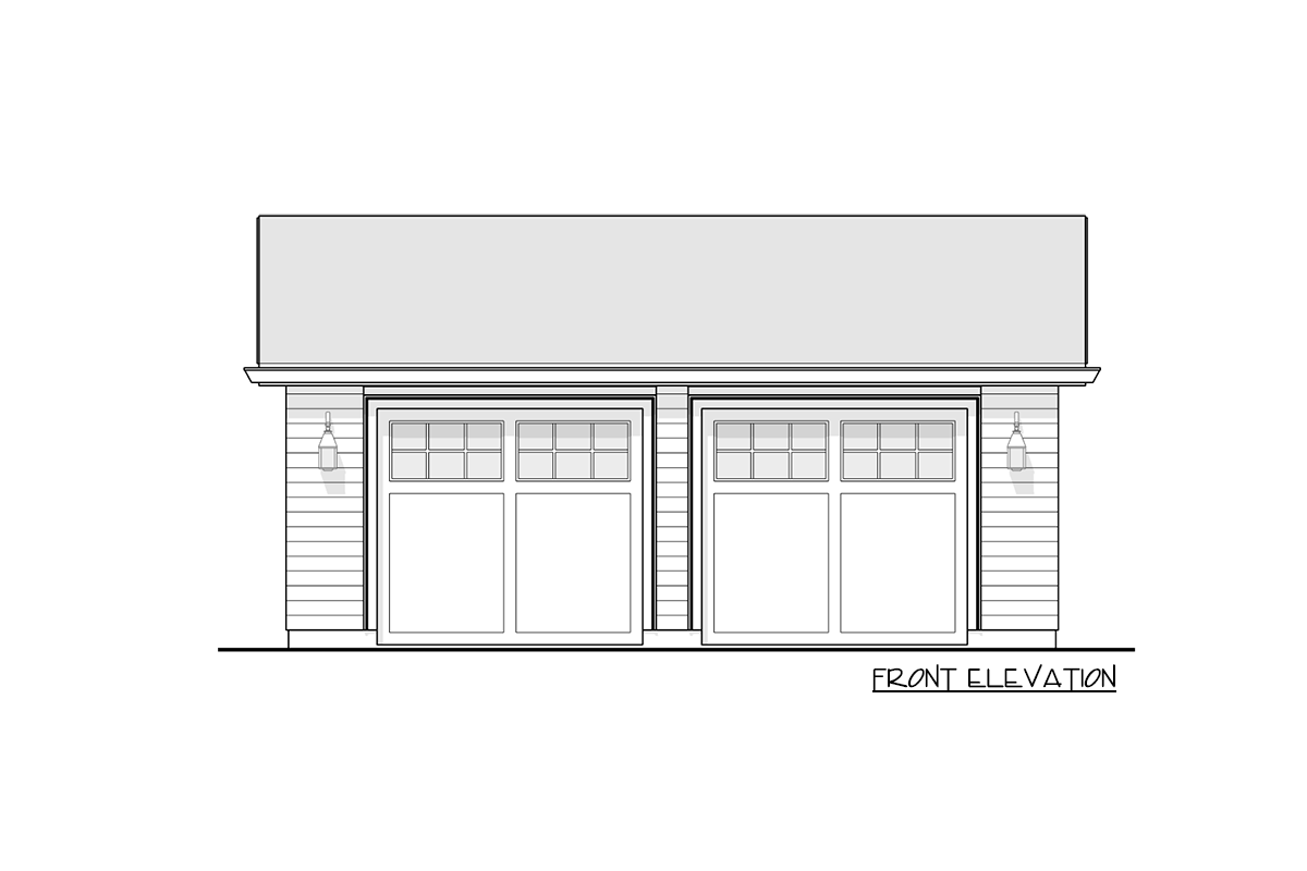 Plan 270090AF: 2-Car Detached Garage with Storage Area - 572 Sq Ft - Image #4 - Colonial, Country, Traditional