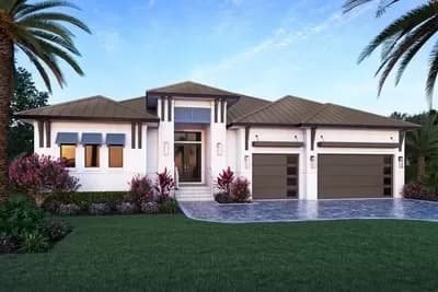 Coastal Contemporary House Plan with Flex Bedroom/Home Office - 2568 Sq Ft