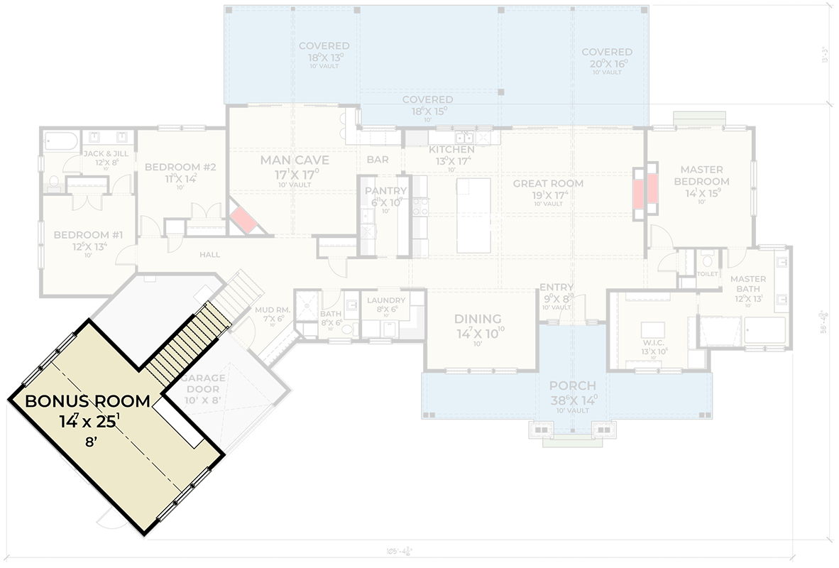 Plan 280196JWD: Country Craftsman with Two Vaulted Spaces and an Angled Garage - 3274 Sq Ft - Floor Plan - 2nd Floor - Country, Craftsman, Rustic