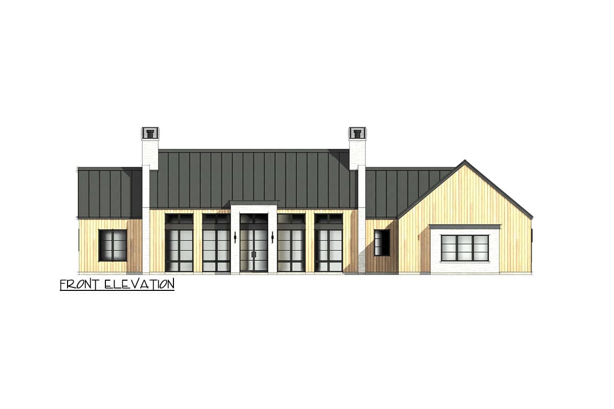 Plan 818111JSS: Scandinavian-Inspired House Plan with Split Bed Layout - 2301 Sq Ft - Image #7 - Contemporary, Modern Farmhouse, New American, Scandinavian