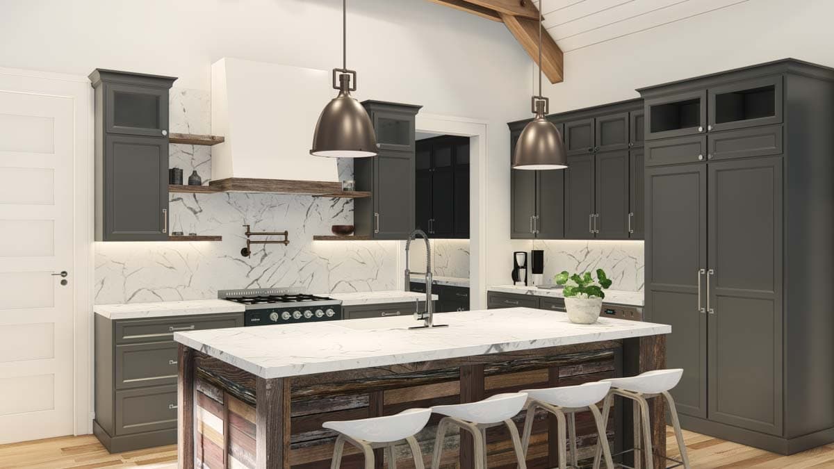 Plan 25438TF: Rustic Cabin Vacation Home Plan with Bunk Room and Two Kitchens - 3317 Sq Ft - Image #11 - Cabin, Cottage, Country, Rustic, Vacation