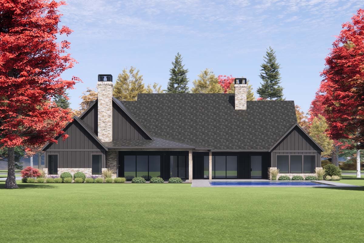 Plan 818112JSS: Transitional House Plan with Perfect Symmetry and Bonus Expansion - 4032 Sq Ft - Image #4 - European, Transitional