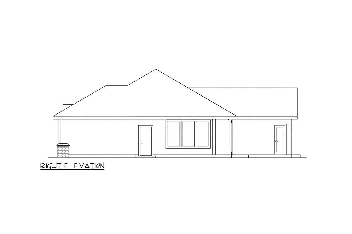 Plan 72406DA: One-Story 4-Bed House Plan with Vaulted Great Room - 1970 Sq Ft - Image #4 - Ranch, Traditional