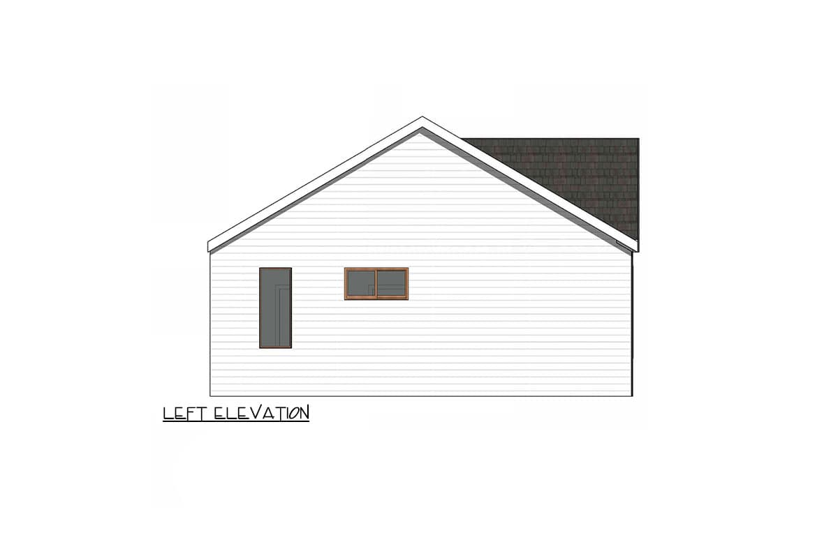 Plan 420126WNT: 1-Bed Traditional Cottage ADU with Front Entry Porch - 506 Sq Ft - Image #4 - Cabin, Cottage, Traditional