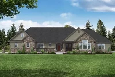 Ranch House Plan with Vaulted Great Room and Private Den - 2545 Sq Ft
