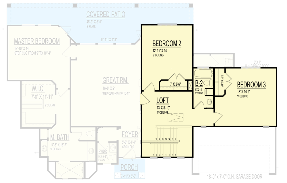 Plan 264034KMD: Contemporary Tuscan-Style House Plan with 2-Car Garage - 2325 Sq Ft - Floor Plan - 2nd Floor - European, Florida-Style, Mediterranean, Spanish, Tuscan