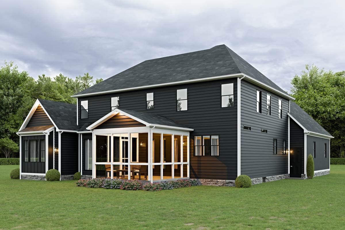 Plan 911033JVD: Transitional House Plan with 4 Beds and a 3-Car Garage - 3465 Sq Ft - Image #4 - New American, Transitional