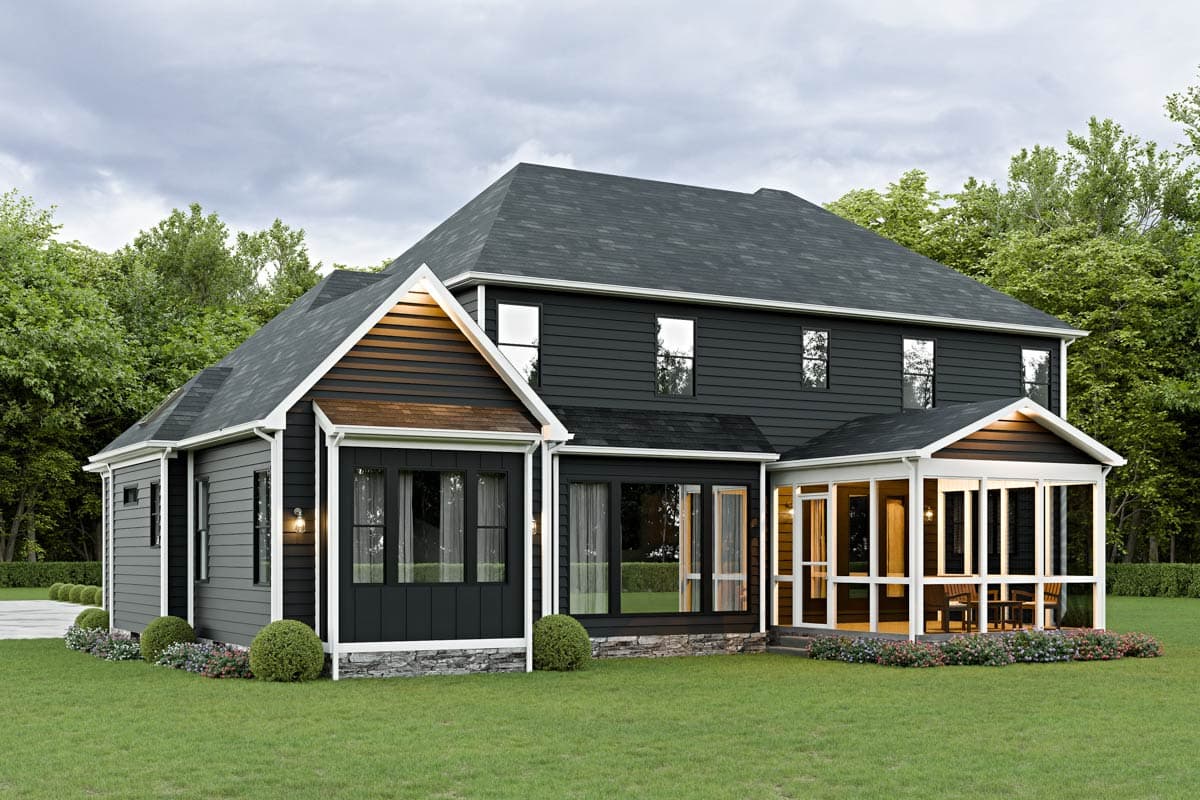 Plan 911033JVD: Transitional House Plan with 4 Beds and a 3-Car Garage - 3465 Sq Ft - Image #5 - New American, Transitional