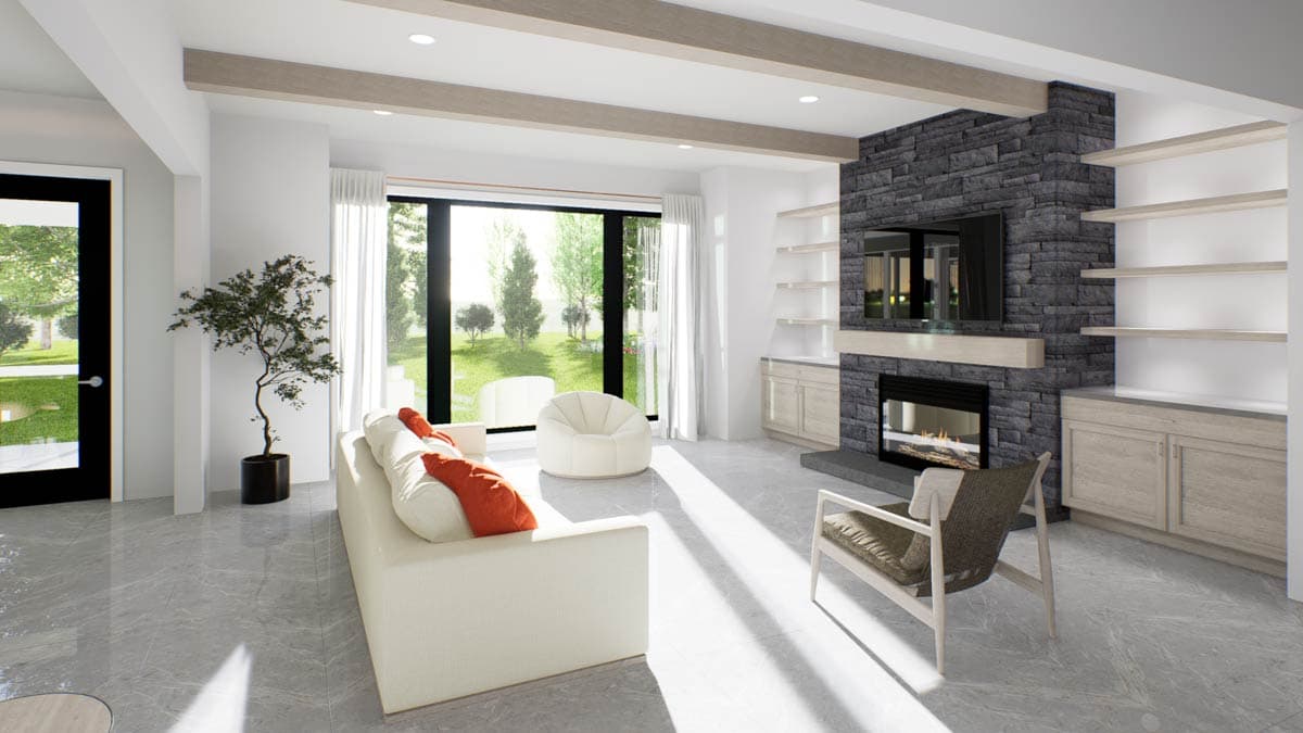 Plan 911033JVD: Transitional House Plan with 4 Beds and a 3-Car Garage - 3465 Sq Ft - Image #7 - New American, Transitional