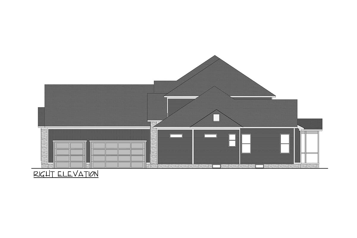 Plan 911033JVD: Transitional House Plan with 4 Beds and a 3-Car Garage - 3465 Sq Ft - Image #14 - New American, Transitional