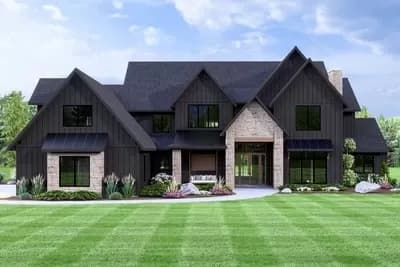 Elevated Mountain Craftsman House Plan with Two-Story Great Room and Main-Level Master