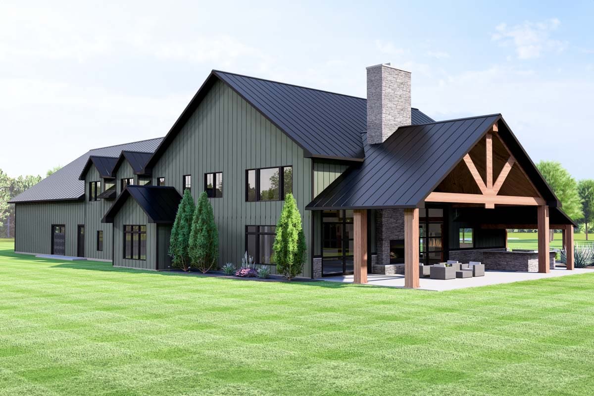 Plan 135249GRA: 5-Bed Barndominium-Style House Plan with 5-Car Garage - 6218 Sq Ft - Image #6 - Barndominium, Country, Farmhouse, Modern Farmhouse, New American
