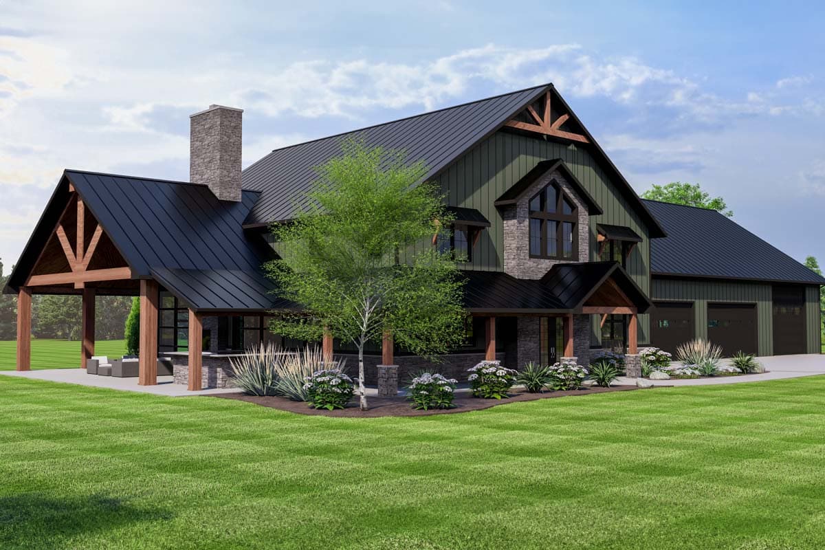 Plan 135249GRA: 5-Bed Barndominium-Style House Plan with 5-Car Garage - 6218 Sq Ft - Image #7 - Barndominium, Country, Farmhouse, Modern Farmhouse, New American