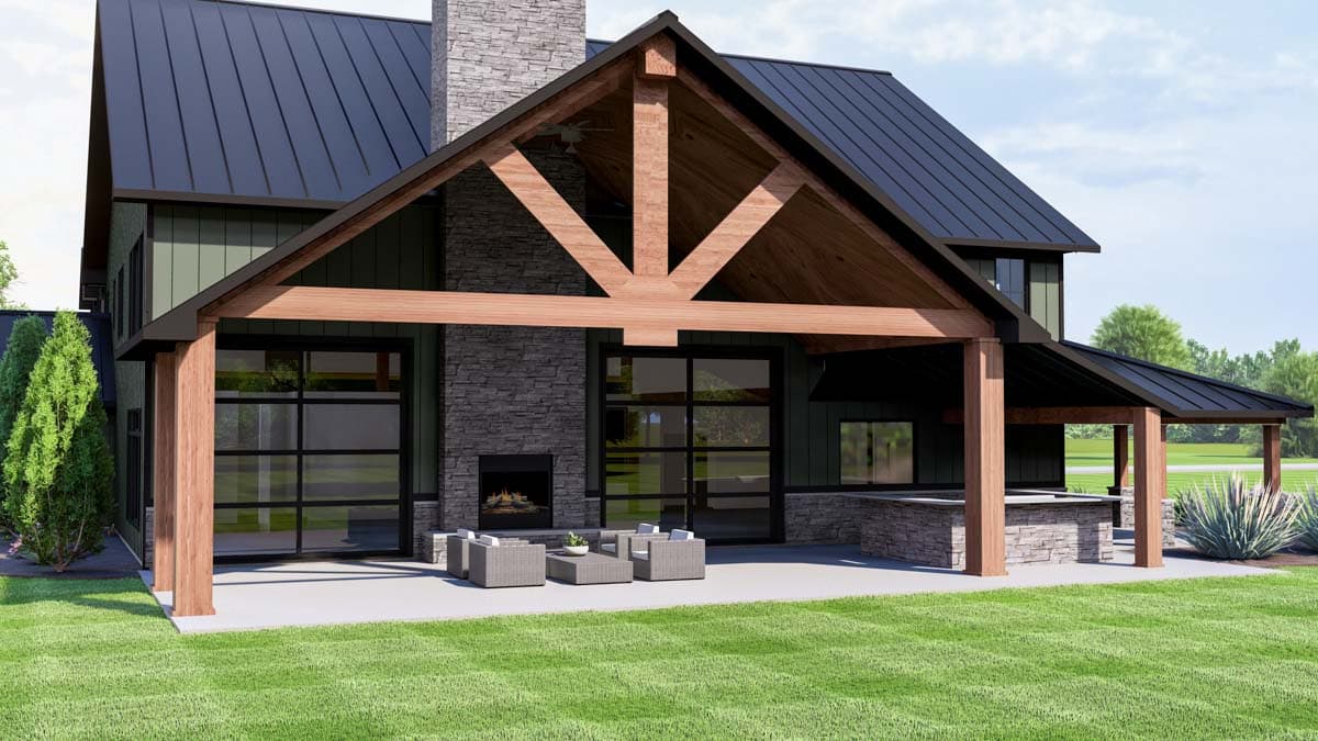 Plan 135249GRA: 5-Bed Barndominium-Style House Plan with 5-Car Garage - 6218 Sq Ft - Image #8 - Barndominium, Country, Farmhouse, Modern Farmhouse, New American