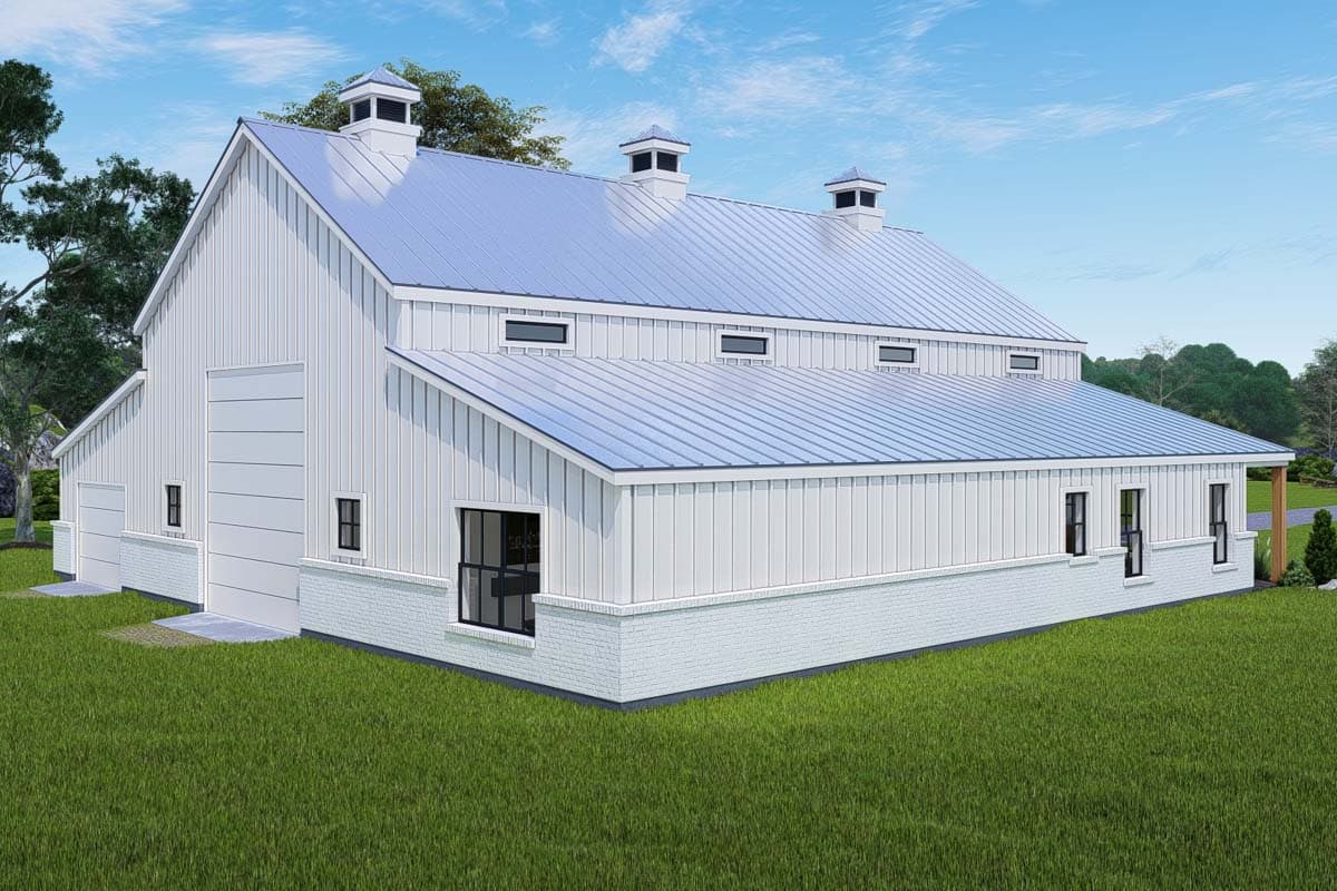 Plan 25439TF: Barn-Like RV-Friendly Garage with Workshop, Carport and Apartment - Image #8 - Barndominium, Country, Traditional