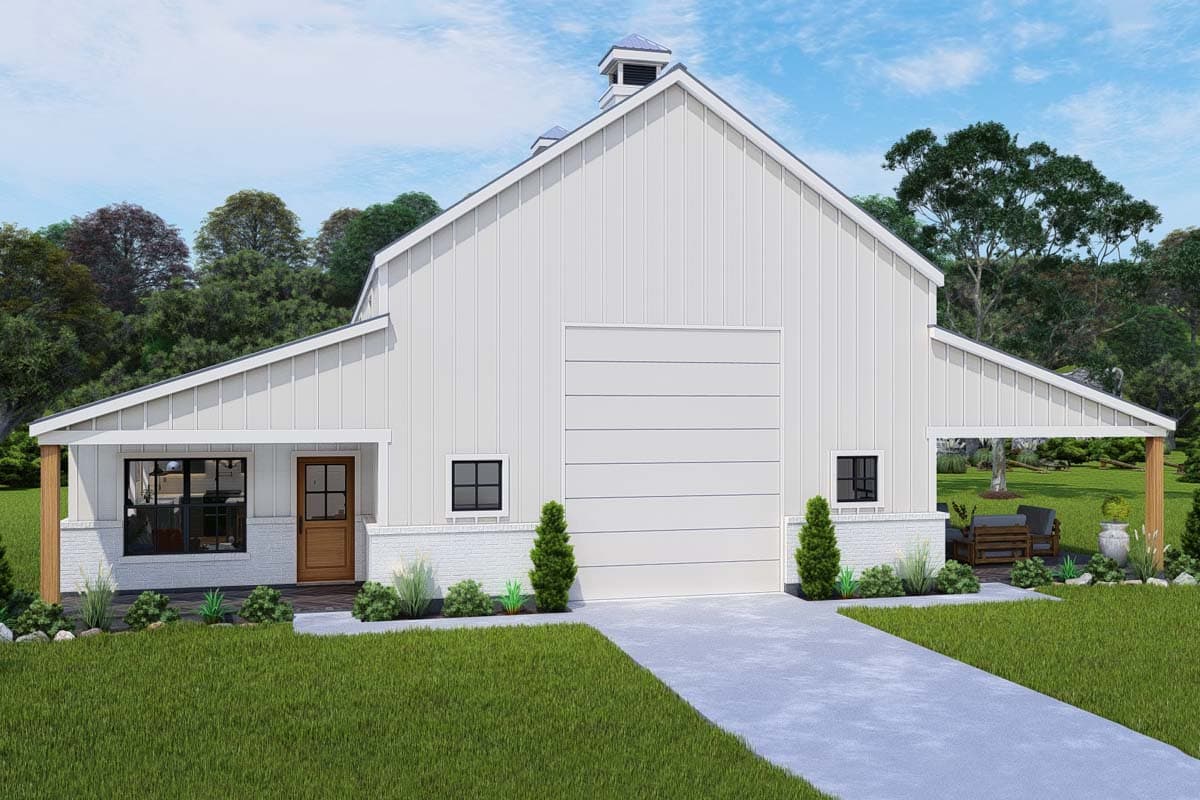 Plan 25439TF: Barn-Like RV-Friendly Garage with Workshop, Carport and Apartment - Image #11 - Barndominium, Country, Traditional