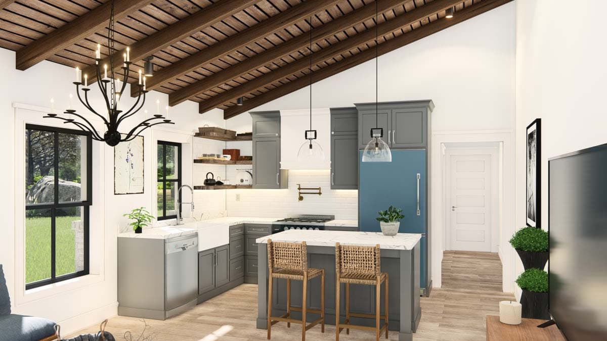 Plan 25439TF: Barn-Like RV-Friendly Garage with Workshop, Carport and Apartment - Image #12 - Barndominium, Country, Traditional