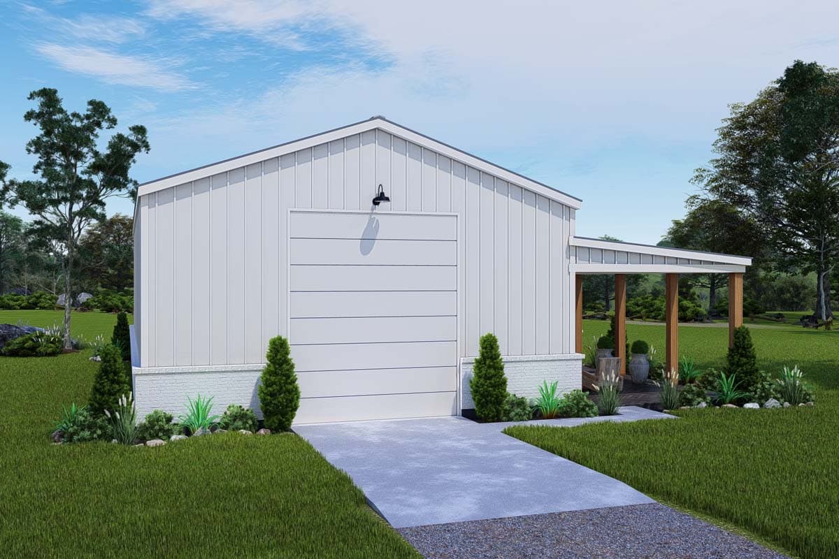 Plan 25440TF: Drive-Through RV Garage Workshop with 395 Square Feet of Living Quarters - Image #4 - Traditional