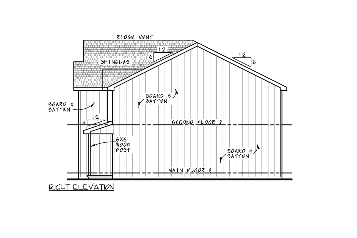 Plan 42449DB: Duplex House Plan with 3 Upstairs Bedrooms - 1528 Sq Ft Each Unit - Image #4 - Modern Farmhouse, New American