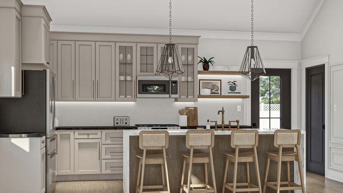 Plan 623320DJ: Modern Cottage ADU with Front Porch - Image #4 - Cabin, Cottage, Country