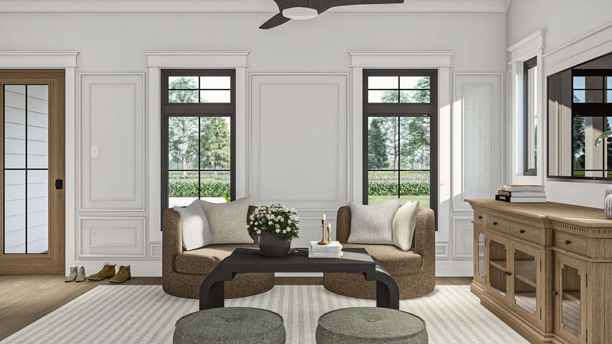 Plan 623320DJ: Modern Cottage ADU with Front Porch - Image #6 - Cabin, Cottage, Country