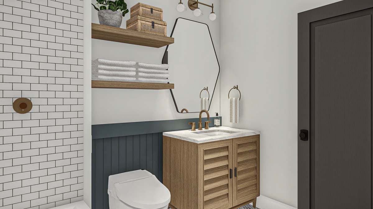 Plan 623320DJ: Modern Cottage ADU with Front Porch - Image #9 - Cabin, Cottage, Country