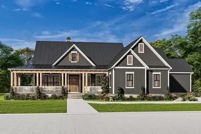 Classic 3-Bed Country Farmhouse Plan with Home Office - 2761 Sq Ft